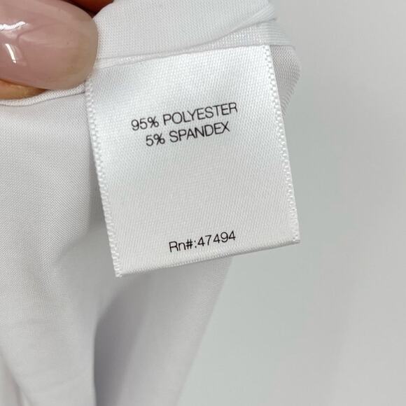 Norma Kamali | NWT White Lame Turtleneck Halter Dress XXS - Picture 14 of 15